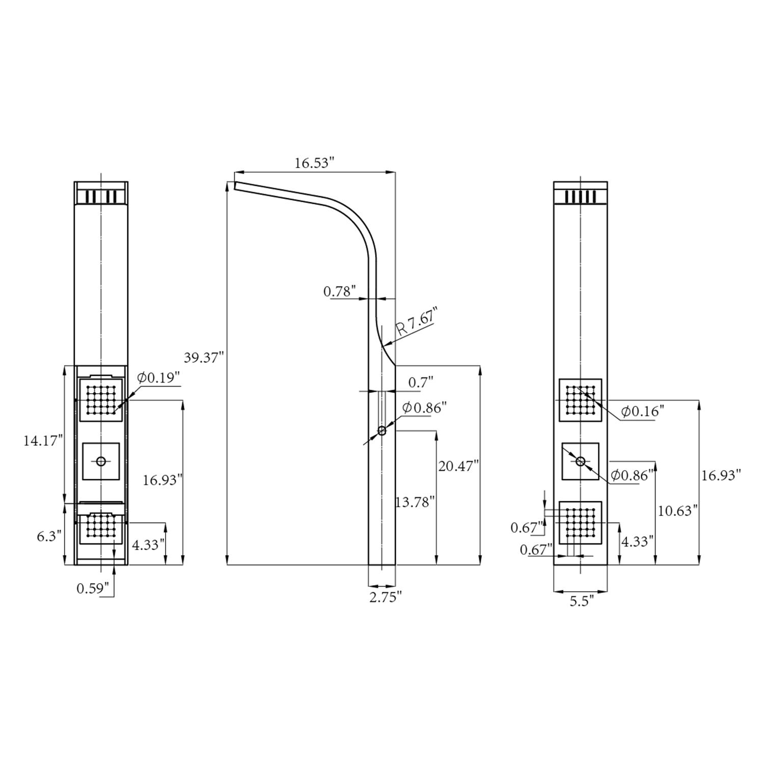 AKDY 39 Stainless Steel Wall Mount Easy Connection Rainfall Waterfall Overhead Multi-Function Shower Tower Panel Massage Spray AZ-SP0039 AKDY 39 Stainless Steel Wall Mount Easy Connection Rainfall Waterfall Overhead Multi-Function Shower Tower Panel Massage Spray AZ-SP0039