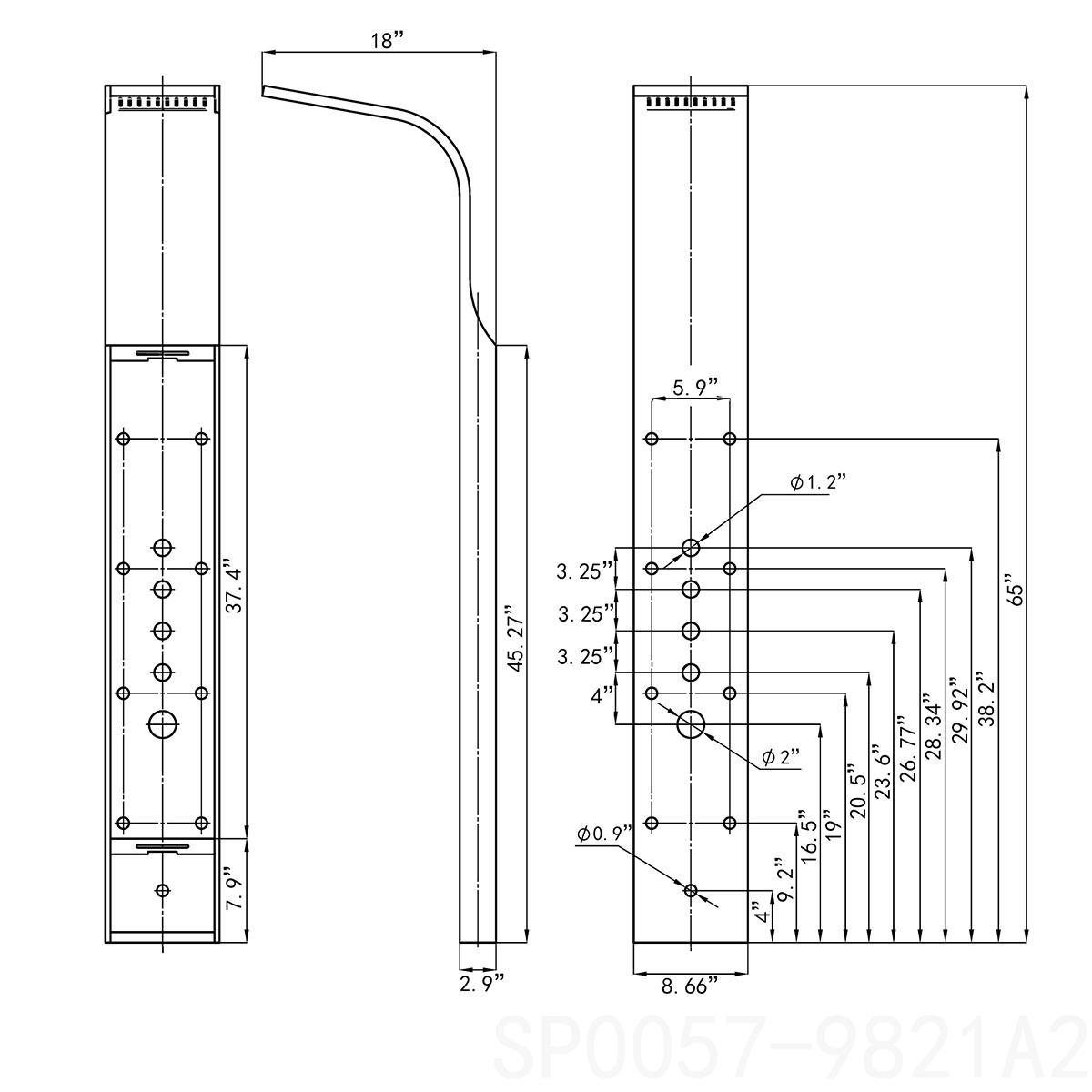 AKDY 39 Stainless Steel Wall Mount Easy Connection Rainfall Waterfall Overhead Multi-Function Shower Tower Panel Massage Spray AZ-SP0039 AKDY 39 Stainless Steel Wall Mount Easy Connection Rainfall Waterfall Overhead Multi-Function Shower Tower Panel Massage Spray AZ-SP0039