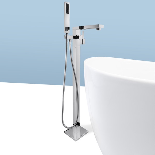 AKDY 34.85-in Chrome 2-Handle Residential Freestanding Bathtub Faucet with Hand Shower AKDY 34.85-in Chrome 2-Handle Residential Freestanding Bathtub Faucet with Hand Shower